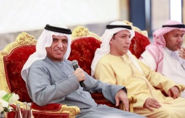 سعود بن صقر يحضر الدورة الأولى من برزة "كتاب وأدباء رأس الخيمة"