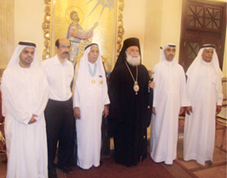 توقيع اتفاقية بين جمعة الماجد ورئيس أساقفة دير سانت كاترين المطران دميانوس في دير سانت كاترين بجمهورية مصر العربية