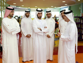 زار سمو الشيخ ماجد بن محمد بن راشد آل مكتوم رئيس هيئة دبي للثقافة والفنون مكتبة المنخول العامة