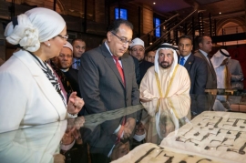 حاكم الشارقة بحضور رئيس الوزراء المصري يفتتح دار الكتب المصرية بعد ترميمه