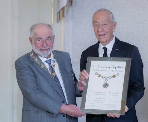 الرئيس البرتغالي يمنح حاكم الشارقة أعلى وسام ثقافي سيادي